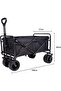 AUTO FAMILY Collapsible Folding Camping Wagon Black, Foldable Camping Cart, Portable Large Trolley - 6