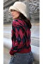 Una Fiaba-Bordo Crew Neck Argyle Patterned Women's Buttoned Knit Cardigan - 8