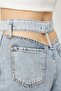 Women's Low-Cut Loose Ice Blue Palazzo Jeans - 4
