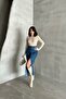 Women's Ankle-Length Long Slit Slim Blue Denim Skirt - 2