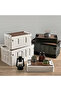 AUTO FAMILY Premium Camping Plastic Storage Box with Wooden Lids 35L-White - 8