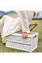 AUTO FAMILY Foldable Plastic Storage Box, Wooden Cover 55L, Thickened Foldable Storage (Black - 55L) - 6