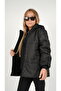 Black Girl's Water and Windproof Hooded Coat with Wersoft Inside - 2