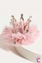 Pink Tulle with Pearl Crystal Stone Queen Princess Girl's Crown - Party Birthday Pens Hair Clip - 6