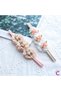 Elegant Floral Soft Baby Girl Bandana Salmon Pink Tone - Birthday Hairband Newborn Barrette - 2