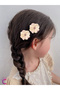 Set of 6 Soft Daisy Flower Hair Clips - White Pink Colored Hair Ornament Clip-On Clip Buckle Set - 2