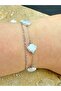 Double Chain Steel Bracelet with Pearlescent Natural Stone - 3