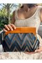 Bahram Petite - Chain, Wooden Fabric Bag, Clutch, Handbag, Shoulder Bag - 5