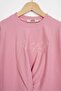 Crew Neck Long Sleeve Printed Dried Rose Color Girls' Pants Set - 5