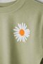 Crew Neck Long Sleeve Cıcek Patterned Water Green Color Girl's Tracksuit Set - 5