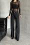 Women's Wide Leg Baggy Anthracite Jeans - 5