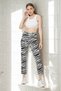 Women's High Waist Zebra Patterned Mom Fit Pants - 5