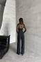 Women's Wide Leg Baggy Anthracite Jeans - 6