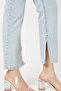 Women's Inside Slit Mom Fit Blue Jeans Trousers - 2