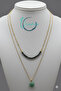 Special Design Original Natural Emerald Pendant Gold Steel Necklace with Heart - 4