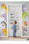 Cute Animals and Colorful Triangles Door, Cabinet and Wall Sticker Set