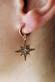Vip Steel Zircon Stone Inlaid North Star Tiny Hoop Earrings with Charms