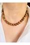 Brown 10 mm Mix Natural Stone Necklace 42 cm - 2