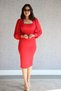 Women's U Collar Sleeves Tulle Collar Stone Detail Evening Dress (Color) - 3