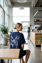 Oversize Crew Neck T-Shirt with Butterfly Print on the Back - 2