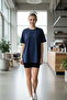 Oversize Crew Neck T-Shirt with Butterfly Print on the Back - 3
