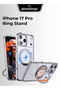 360° Rotating Ring Stand Magnetic Case Compatible with iPhone 17 Pro –White