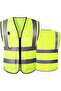AUTO FAMILY High Visibility Safety Vests with Reflective Strips XXL– Pack of 3 - 3