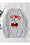 سويت شيرت مطبوع بتصميم HappyCherry للجنسين