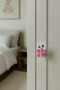 Pink Butterfly Kids Room Furniture Handle - Single Screw - Polyester Cabinet and Drawer Handle - 3