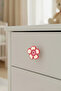 Red Daisy Children's Room Furniture Handle - Single Screw - Polyester Cabinet and Drawer Handle