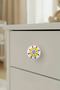 Porcelain Ship's Wheel Children's Room Furniture Handle - Single Button - Cabinet and Drawer Handle