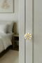Porcelain Ship's Wheel Children's Room Furniture Handle - Single Button - Cabinet and Drawer Handle - 2