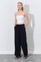 Elastic Waist Palazzo Modal Trousers - Black |   Ek100661832 - 7