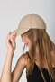 Beige Faux Leather Cap Women's Hat - 6
