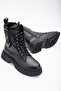 Bianca Women's Boots Thick Serrated Sole Zipper Lace-up Daily Boots