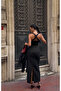 Women's Double-Breasted Detailed Back Cross-Strap Dress Jacket Set - 3