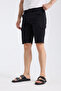 Black Cotton Chino Shorts with Cargo Pockets - 2