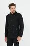 Men's Black Belted Cashew Coat Trench Model - 2