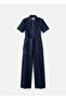 Denim Jumpsuit with Belt - 3
