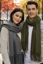 Unisex Soft Textured Tasseled Winter Boucle Scarf Shawl Set of 2