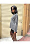 Women's Anthracite Oversize Crew Neck Knit Sweater - 3