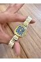 Retro Cord Design Stylish Stone Dial Women's Wristwatch - 3