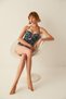 Multicolored Lily U Twist V-Neck Swimsuit