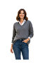 Women's Anthracite V-Neck Stylish Knitwear Sweater