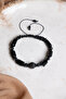 Certified Tourmaline-Hematite Natural Stone Macrame Adjustable Bracelet with Zircon Apparatus - 4