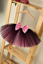 Baby Girl Lined Front Buckle Elastic Waist Top Layer Black Bottom Layer Pink Fluffy Tutu Skirt - 2