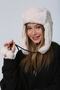 Beige Faux Fur Women's Beanie Hat with Earmuffs - 8