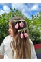 Set of 2 Cherry Tulip Figured Fiber Dogulu Pastel Satin Bow Clips