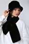 Black Soft Textured Plush Neck Collar & Hat Set of 2 - 3