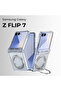 Magnetic Case for Samsung Galaxy Z Flip7 – 360° Ring Stand, Shockproof, Clear - 2